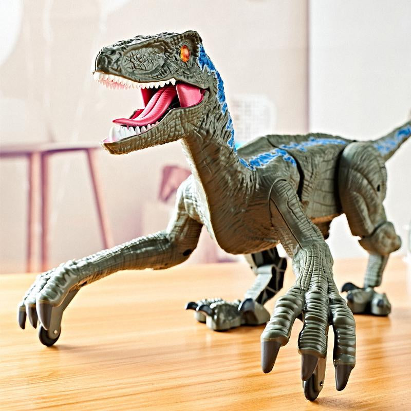 Walking Remote Control Dinosaur with 3D Eyes - Realistic Jurassic Toy & Rechargeable Fun for Christmas!